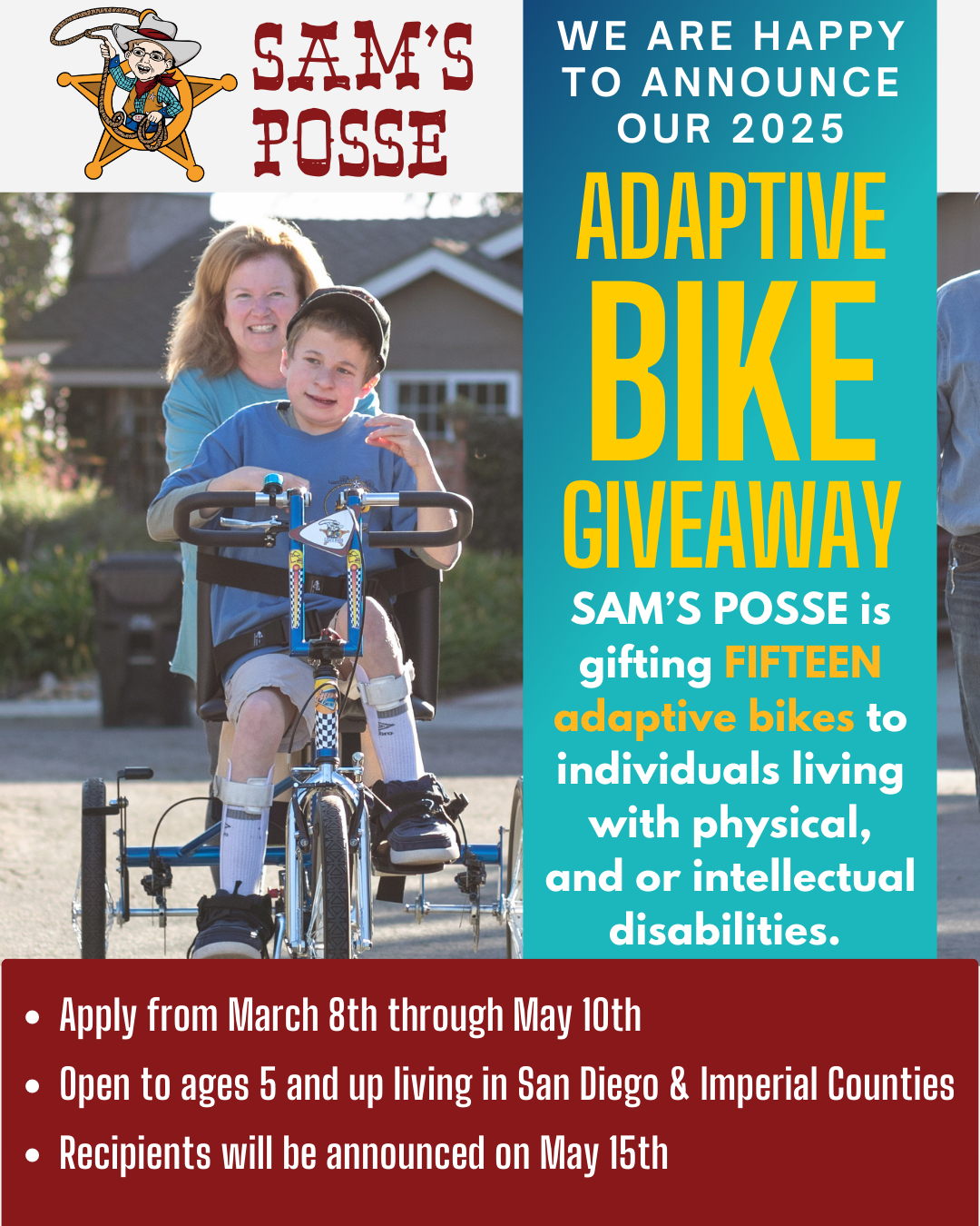 2025 Sam’s Posse Adaptive Bike Giveaway