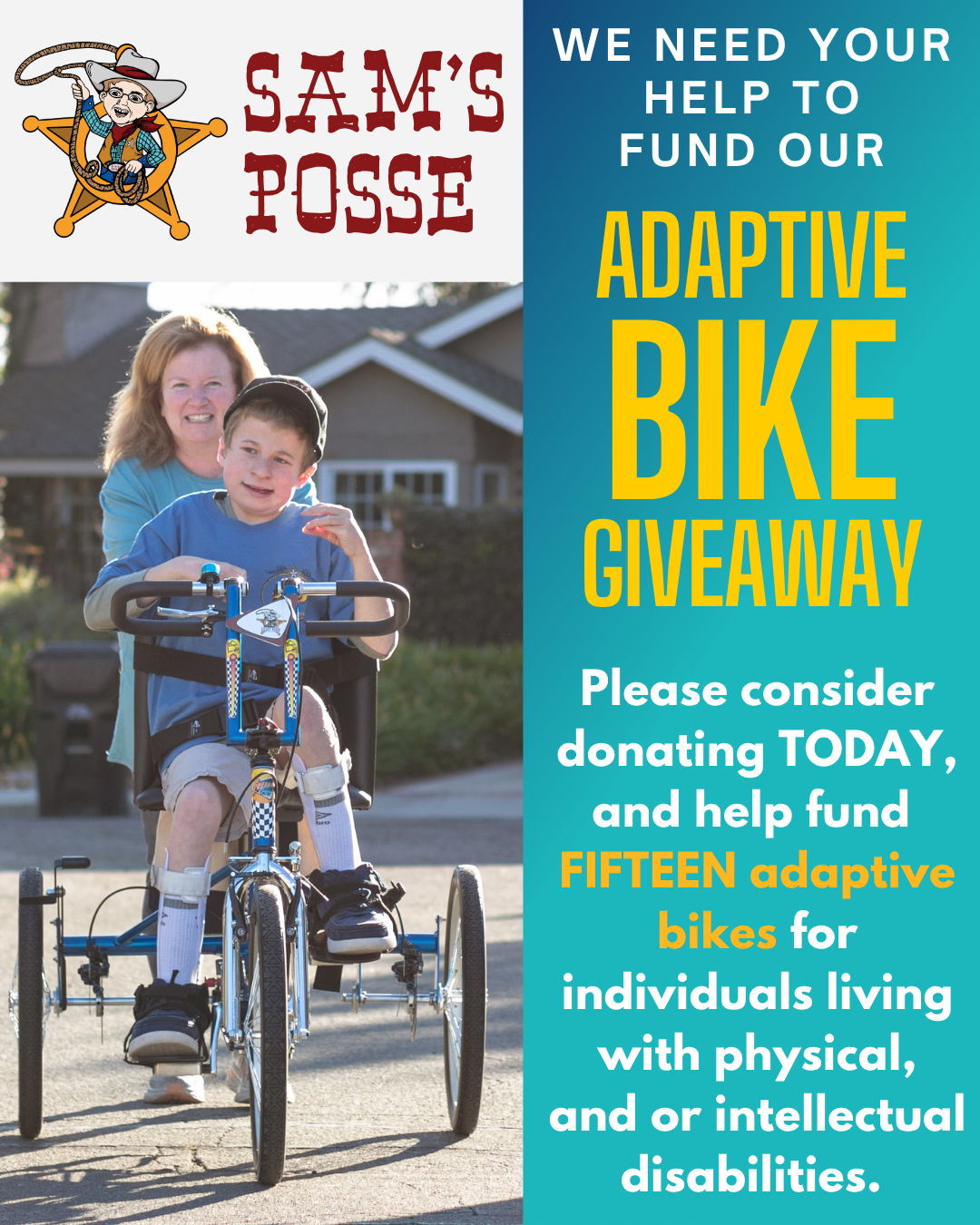 2025 Sam’s Posse Adaptive Bike Giveaway
